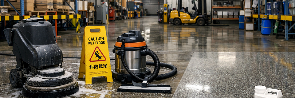 廠房倉儲磨石子地板清洗打蠟流程｜提升地坪耐用度與工作安全