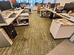 地毯清洗前座位區有明顯髒污