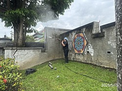 高壓清洗牆面青苔