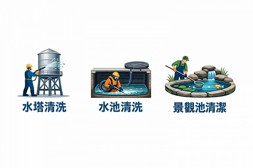 水塔清洗、水池清洗、景觀池清洗