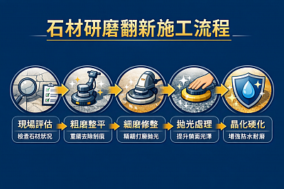 石材研磨翻新流程